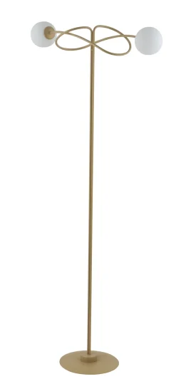 Sigma Gemütliche Stehlampe Gold Metall Glas blendarm 166 cm< Kugellampen|Moderne Lampen