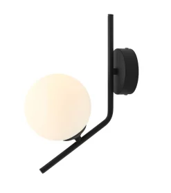 Wandleuchten|Badezimmer Lampe*ALDEX Gemütliche Wandlampe Schwarz B:14 cm Glas Kugel blendarm