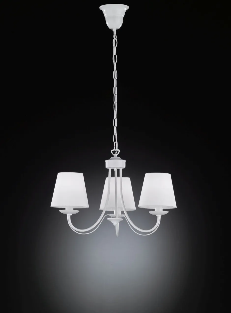 Trio Reality Gemütlicher Kronleuchter Stoff Metall Stoff E14 3-flmg< Hängelampen|Bürolampen