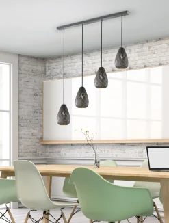 Trio Reality Geometrische Hängelampe Metall Anthrazit E27 90 cm lang< Hängelampen|Bürolampen