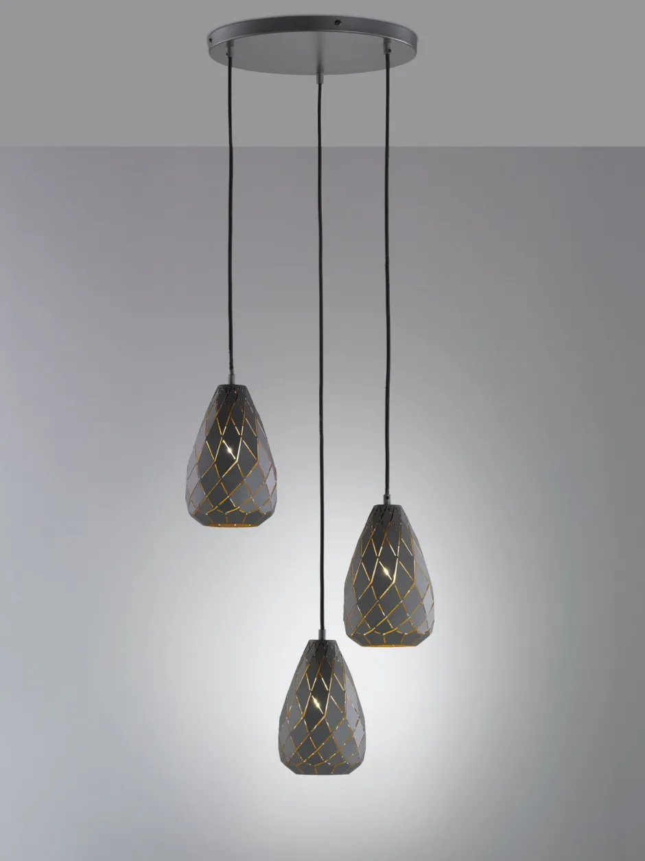 Trio Reality Geometrische Hängelampe Metall Anthrazit E27 Ø35 cm< Hängelampen|Bürolampen