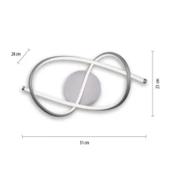 Just Light Geschwungene LED Deckenlampe in Stahl 3000 K warmweiß< Deckenleuchten|Flurlampen