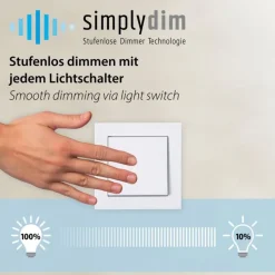 Hängelampen|Led Lampen*Paul Neuhaus Geschwungene LED Pendelleuchte in Stahl 3000 K dimmbar