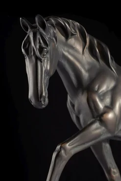 Wohnzimmerlampen*Elstead Gestell für Tischlampe Pferd Resin in Bronze antik 49cm