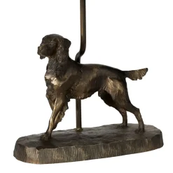 Wohnzimmerlampen|Tischlampen*Elstead Gestell Tischleuchte E27 in Bronze antik Hund Resin
