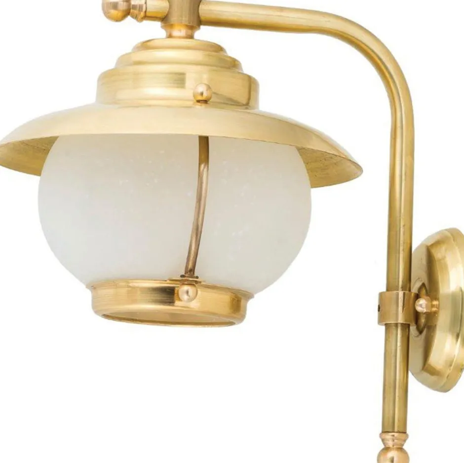 Außenleuchten Antik|Außenleuchten Messing*Lido Glanzvolle Hoflampe Messing Glas rostfrei Premium