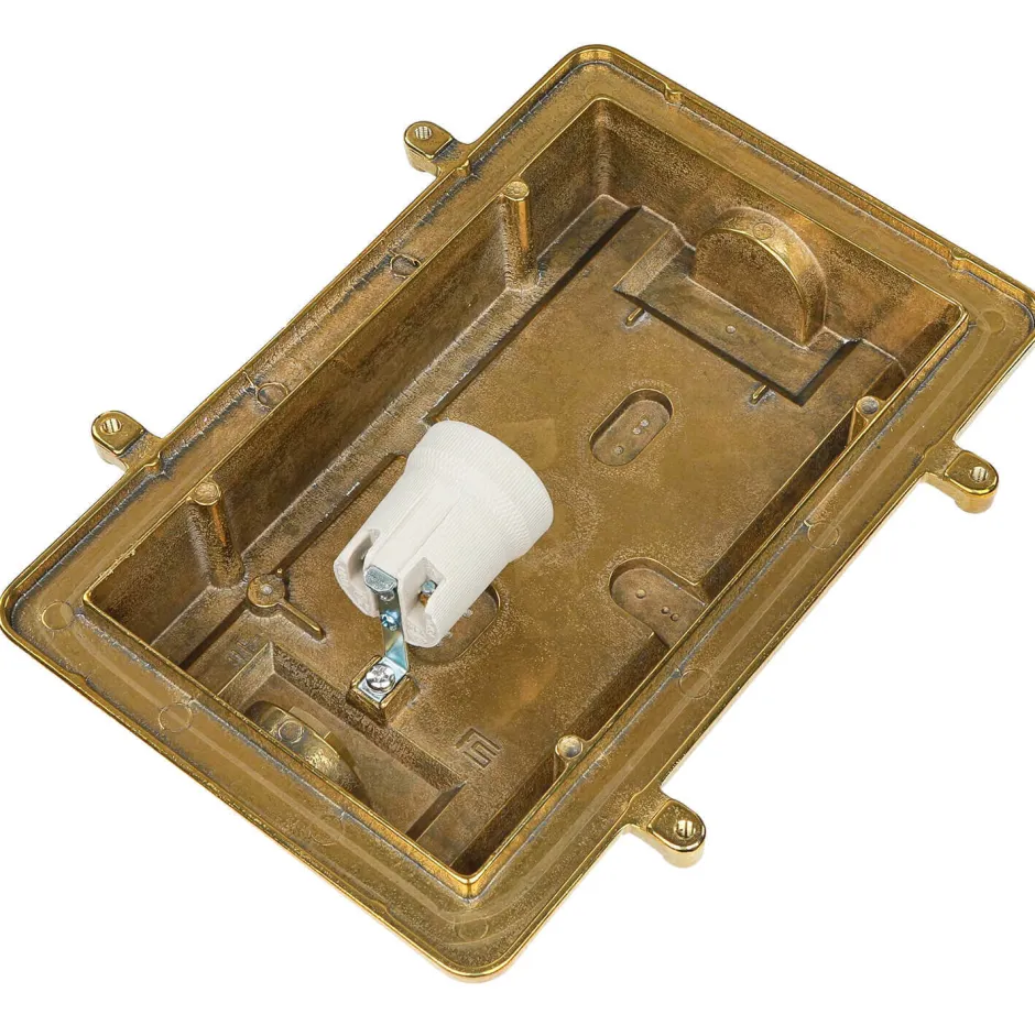 Lampen Aus Aller Welt|Rustikale Lampen*Laura Suardi Glanzvolle Schiffslampe TOMASO Messing IP54