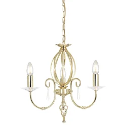 Designerlampen|Kristalllampen*Elstead Glanzvoller Kronleuchter in Messing 3-armig Esstisch