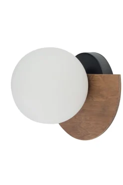 Wandleuchten|Flurlampen*Sigma Glas Wandleuchte Holz Metall gemütlich B:21 cm blendarm