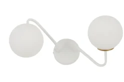 Sigma Glas Wandleuchte Weiß Gold Metall blendarm G9 B:38 cm< Wandleuchten|Küchenlampen