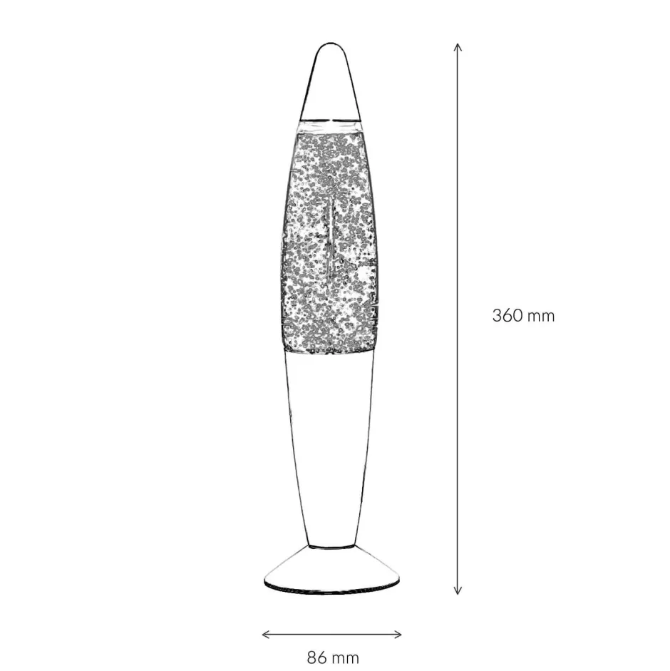 Easylight Glitter Lavalampe Schwarz Gold 36 cm Retro TIMMY< Retro Lampen|Lavalampen