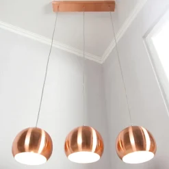 Hängelampen|Esszimmer Lampen*Invicta Interior Glänzende Hängeleuchte Retro lang E27 Kupfer Optik