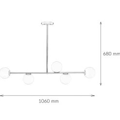 Sigma Gold Deckenlampe Metall Glas satiniert G9 5-flammig< Deckenleuchten|Moderne Lampen