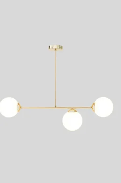 Bürolampen|Wohnzimmerlampen*Belis Goldene Deckenlampe Glaskugeln blendarm E27 Metall