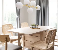 Belis Goldene Deckenleuchte Glaskugeln blendarm 5-flmg Metall< Wohnzimmerlampen|Glaslampen