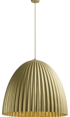 Sigma Goldene Hängelampe rund Ø70 cm Metall Loft geriffelt< Hängelampen|Esszimmer Lampen