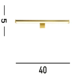 Flurlampen|Metall Lampen*Searchlight Goldene LED Spiegelleuchte Aluminium IP44 9 W 687 lm