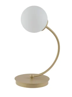 Tischlampen|Kugellampen*Sigma Goldene Nachttischleuchte Metall Glas blendarm 34 cm G9