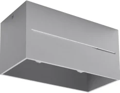 Deckenleuchten|Flurlampen*Sollux Graue Deckenleuchte eckig Modern Aluminium 2x G9 Flur