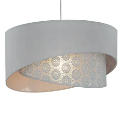 Hängelampen|Esszimmer Lampen*Duolla Graue Hängelampe Stoff Spitze SELMA Schlafzimmer