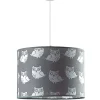 Duolla Graue Kinderlampe Eule Stoff Mädchen Grau Weiß<Kinder Kinderzimmerlampen|Kinderlampen
