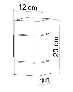 Sollux Graue Wandleuchte Aluminium eckig H:20cm Up Down Modern< Wandleuchten|Flurlampen