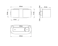 Wandleuchten|Flurlampen*Sollux Graue Wandleuchte Aluminium Modern Up Down 2x G9