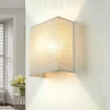Wandleuchten|Flurlampen*Duolla Graue Wandleuchte Stoff Schirm eckig Loft Design ALICE