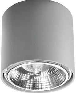 Sollux Grauer Deckenspot JASMYNN Ø12cm GU10 Metall Flur< Spots|Küchenlampen