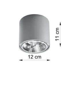 Sollux Grauer Deckenspot JASMYNN Ø12cm GU10 Metall Flur< Spots|Küchenlampen