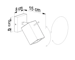 Spots|Wandleuchten*Sollux Grauer Wandspot eckig GU10 verstellbar Wandleuchte Flur
