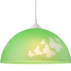 Lamkur Grüne Kinderzimmerlampe rund Mädchen farbenfroh<Kinder Kinderzimmerlampen|Kinderlampen