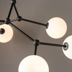 TK Lighting Große Deckenlampe Metall Glas 6-flammig 105 cm lang< Deckenleuchten|Kugellampen