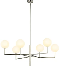 Jupiter Große Deckenleuchte Glas Nickel G9 6-flammig Modern< Deckenleuchten|Bürolampen