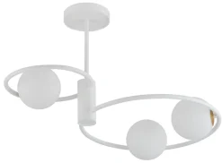 Deckenleuchten|Kugellampen*Sigma Große Deckenleuchte Weiß Metall Glas B:64 cm G9 Modern