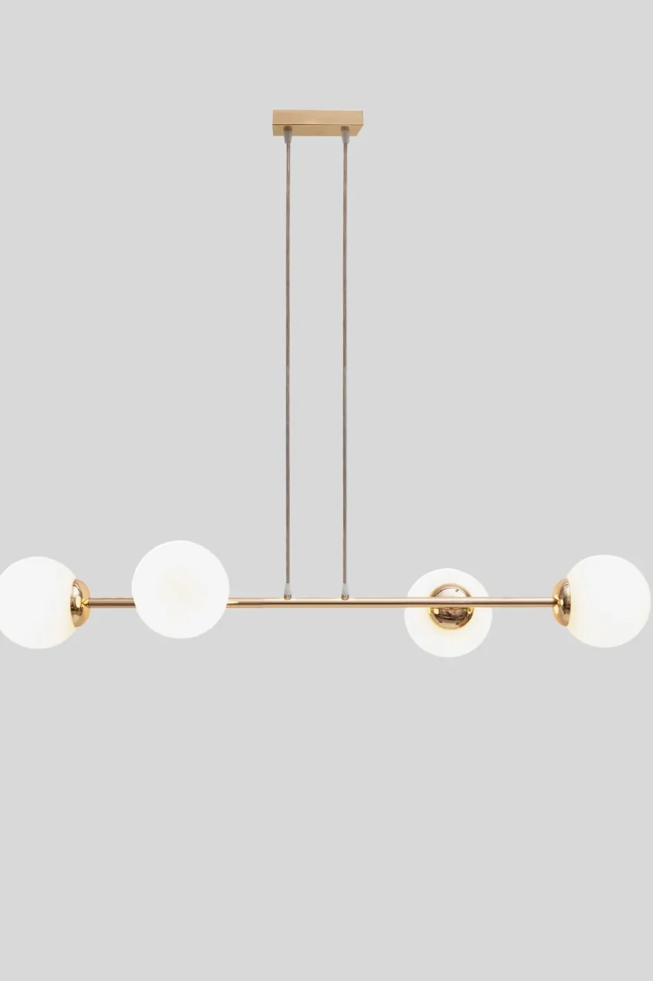 Belis Große Hängelampe blendarm Glas Metall 85 cm E27 in Gold< Wohnzimmerlampen|Metall Lampen