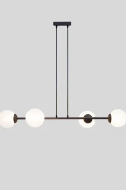 Hängelampen|Bürolampen*Belis Große Hängelampe blendarm Glas Metall 85 cm E27 Schwarz