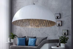 Invicta Interior Große Hängeleuchte Ø70cm rund Modern Design Silber< Hängelampen|Esszimmer Lampen