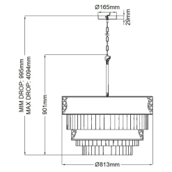 Elstead Große Hängeleuchte rund Ø 81,3 cm H: max. 409,4 cm 12x E14< Hängelampen|Schlafzimmer Lampen