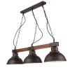 Luminex Große Hängeleuchte 3xE27 L:72cm Echt Holz HAKON< Wohnzimmerlampen|Holzlampen