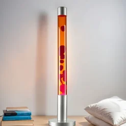Glaslampen|Retro Lampen*Easylight Große Lavalampe ALAN 76cm Rot Orange Retro Design