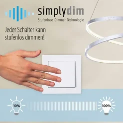Hängelampen|Bürolampen*Paul Neuhaus Große LED Hängelampe in Stahl 110 cm 3000 K dimmbar
