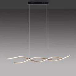 Paul Neuhaus Große LED Hängelampe Schwarz Gold 105 cm 3000 K dimmbar< Hängelampen|Bürolampen