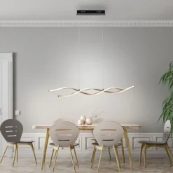 Paul Neuhaus Große LED Hängelampe Schwarz Gold 105 cm 3000 K dimmbar< Hängelampen|Bürolampen