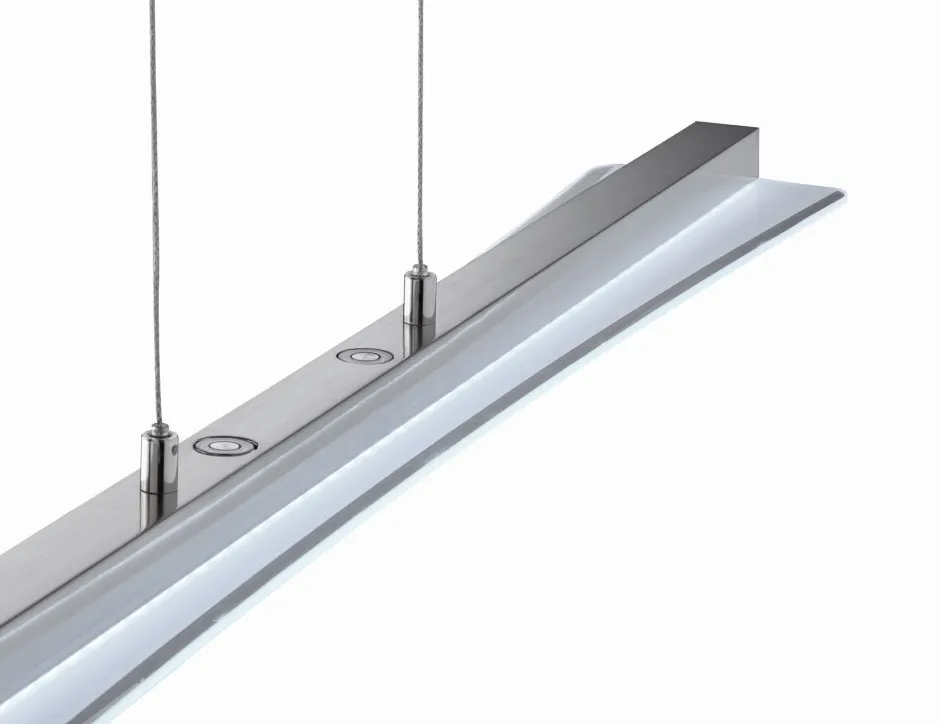 Hängelampen|Bürolampen*Trio Reality Große LED Hängeleuchte Metall Glas Touch Dimmer Nickel