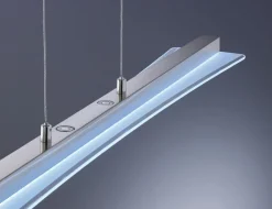 Hängelampen|Bürolampen*Trio Reality Große LED Hängeleuchte Metall Glas Touch Dimmer Nickel