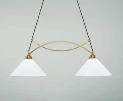 Berliner Messingleuchten Große Pendelleuchte Berliner Messing Glas E27 96 cm< Hängelampen|Bürolampen