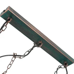 Hängelampen|Esszimmer Lampen*Luminex Große Pendelleuchte 3-flmg mit Holz Vintage HAKON