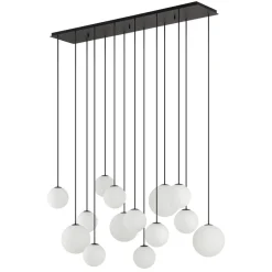 Nowodvorski Große Pendelleuchte Glas Metall Schwarz Weiß G9 14-flmg< Hängelampen|Bürolampen