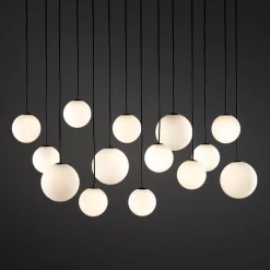 Nowodvorski Große Pendelleuchte Glas Metall Schwarz Weiß G9 14-flmg< Hängelampen|Bürolampen